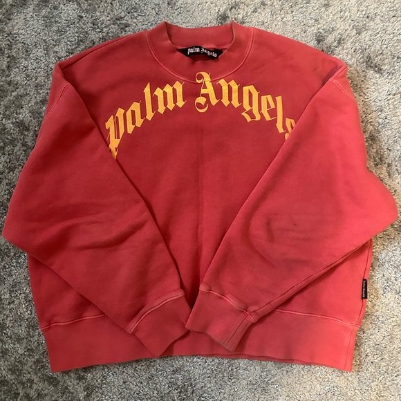Palm Angels Red/Pink Yellow Crewneck Sweater - Picture 5 of 12